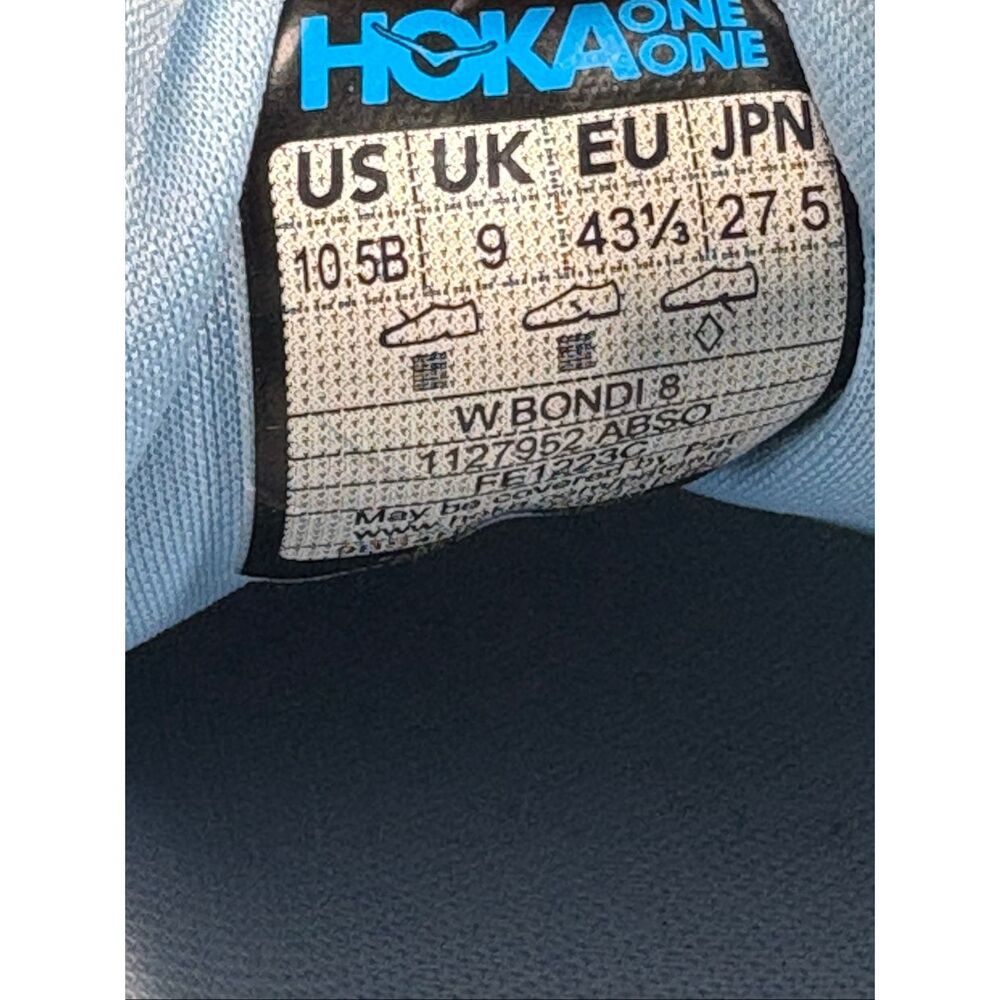 Hoka Bondi 8 Running Shoes Women’s Size 10.5 Blue Purple Cushioned Sneakers - Picture 8 of 8